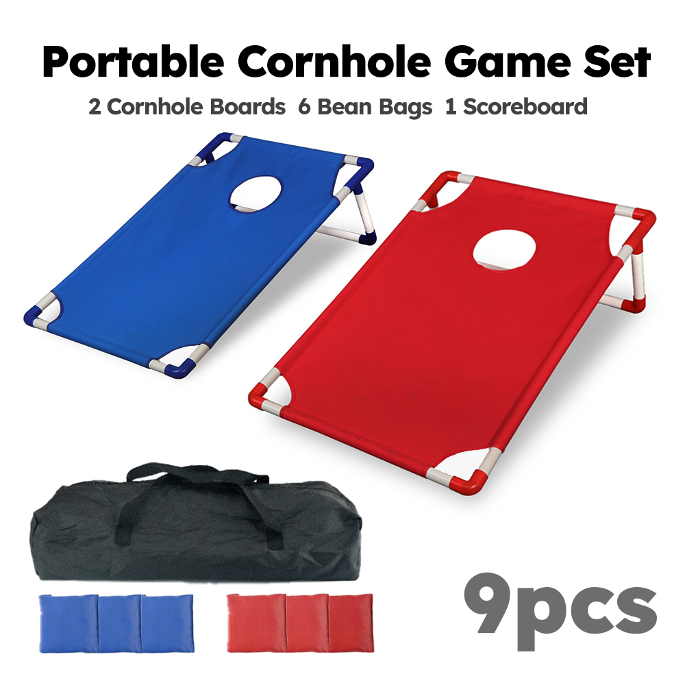 Cornhole Board Set - 9피스 휴대용 콘홀 게임 세트, 접이식
