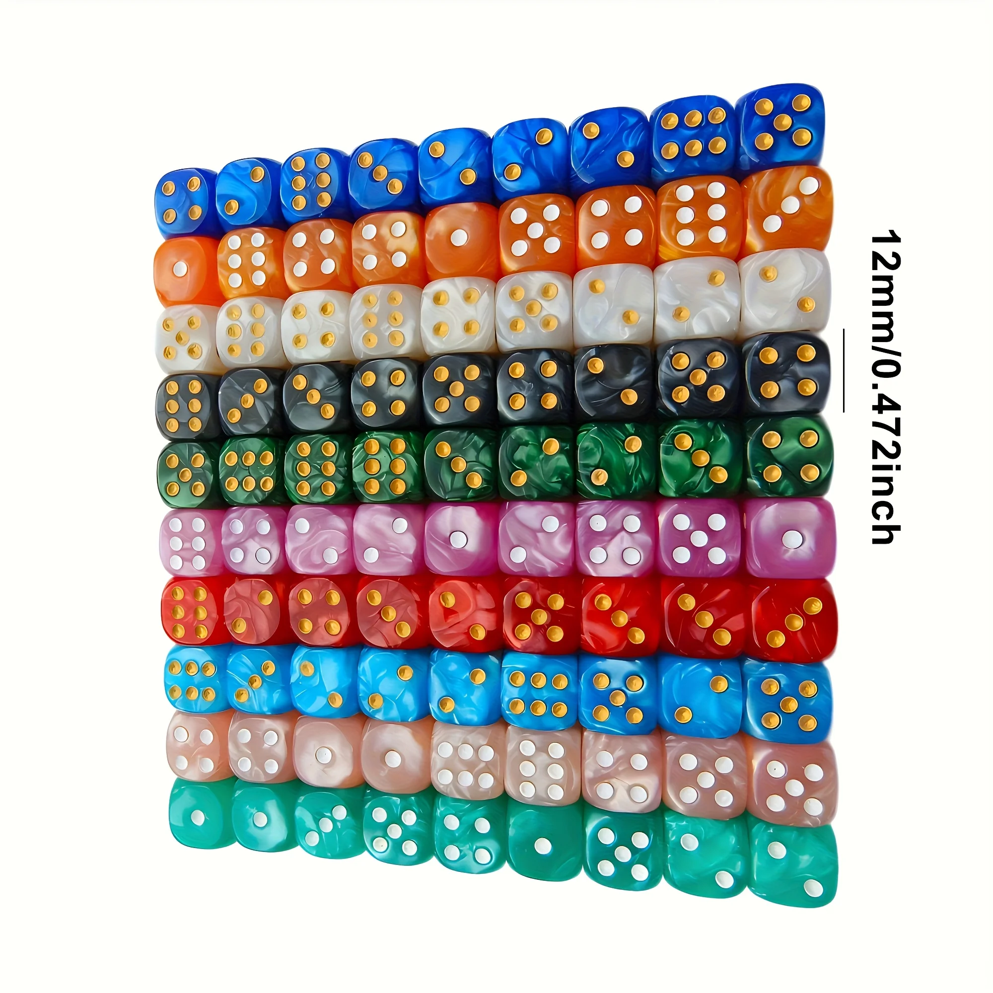 10개입 12mm 진주 무늬 D6 주사위, 둥근 모서리 - Party Games Board Game 리뷰 및 가격